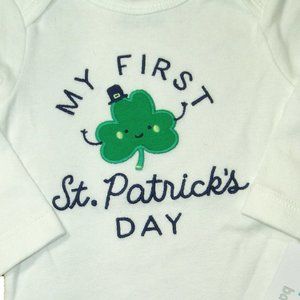 St Patrick's Day My First Bodysuit Shamrock Top Tee One Piece Boy Girl